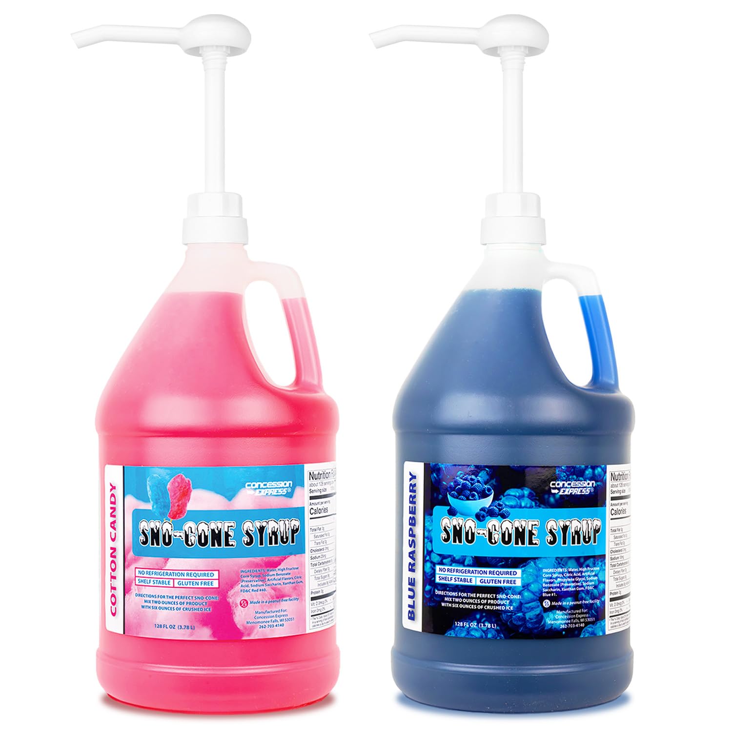 Mix & Match Sno-Cone Syrup with Pumps-Loads Of Flavors! (Two Gallons)