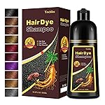 Yocisku Hair Dye, Hair Dye Shampoo for Women & Men, Color Shampoo Hair Dye 16.14 Fl Oz, Safe and Natural Champu Para Canas (Black)