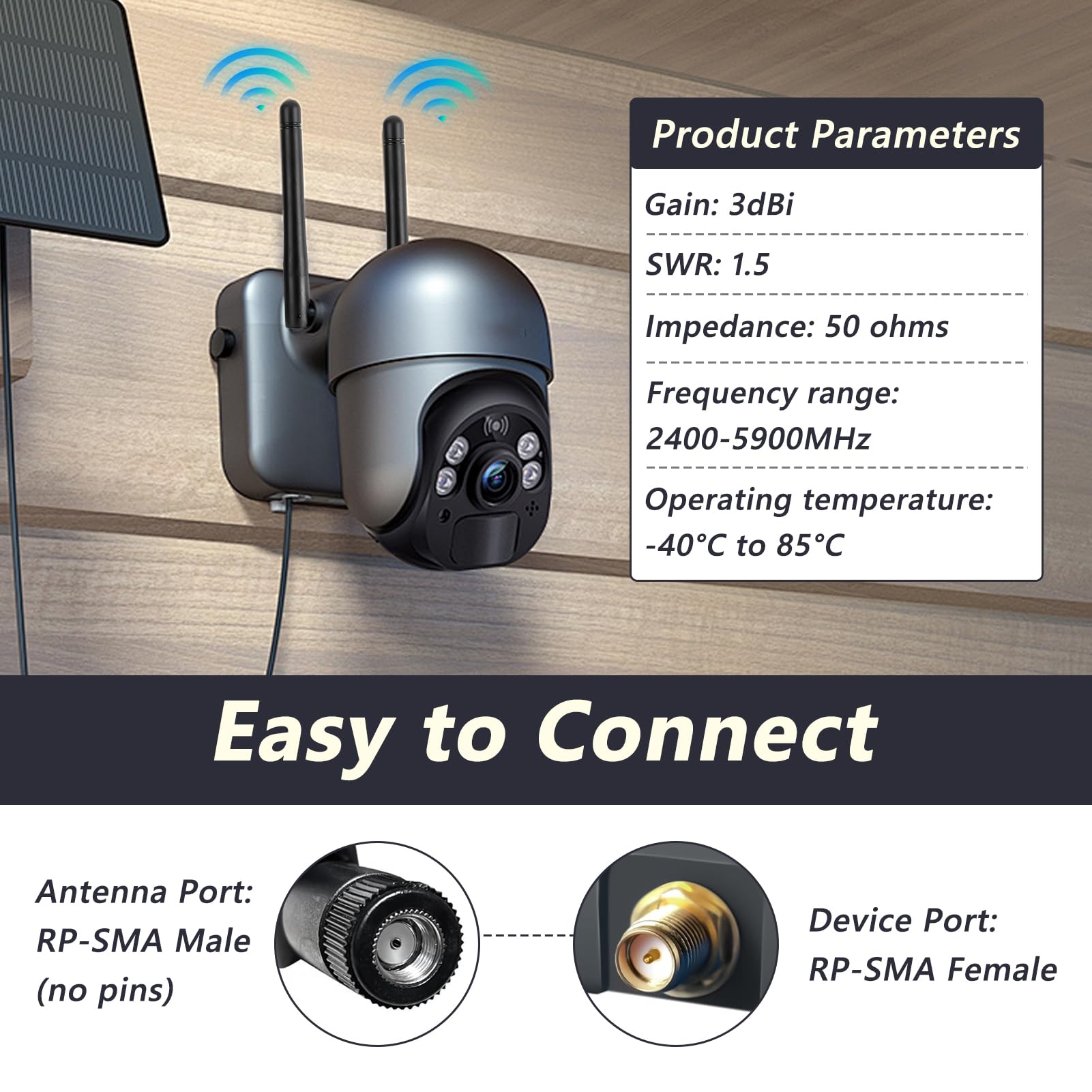 Bingfu Antenne WiFi Bi-Bande 2.4GHz 5GHz 5.8GHz 3dBi MIMO RP
