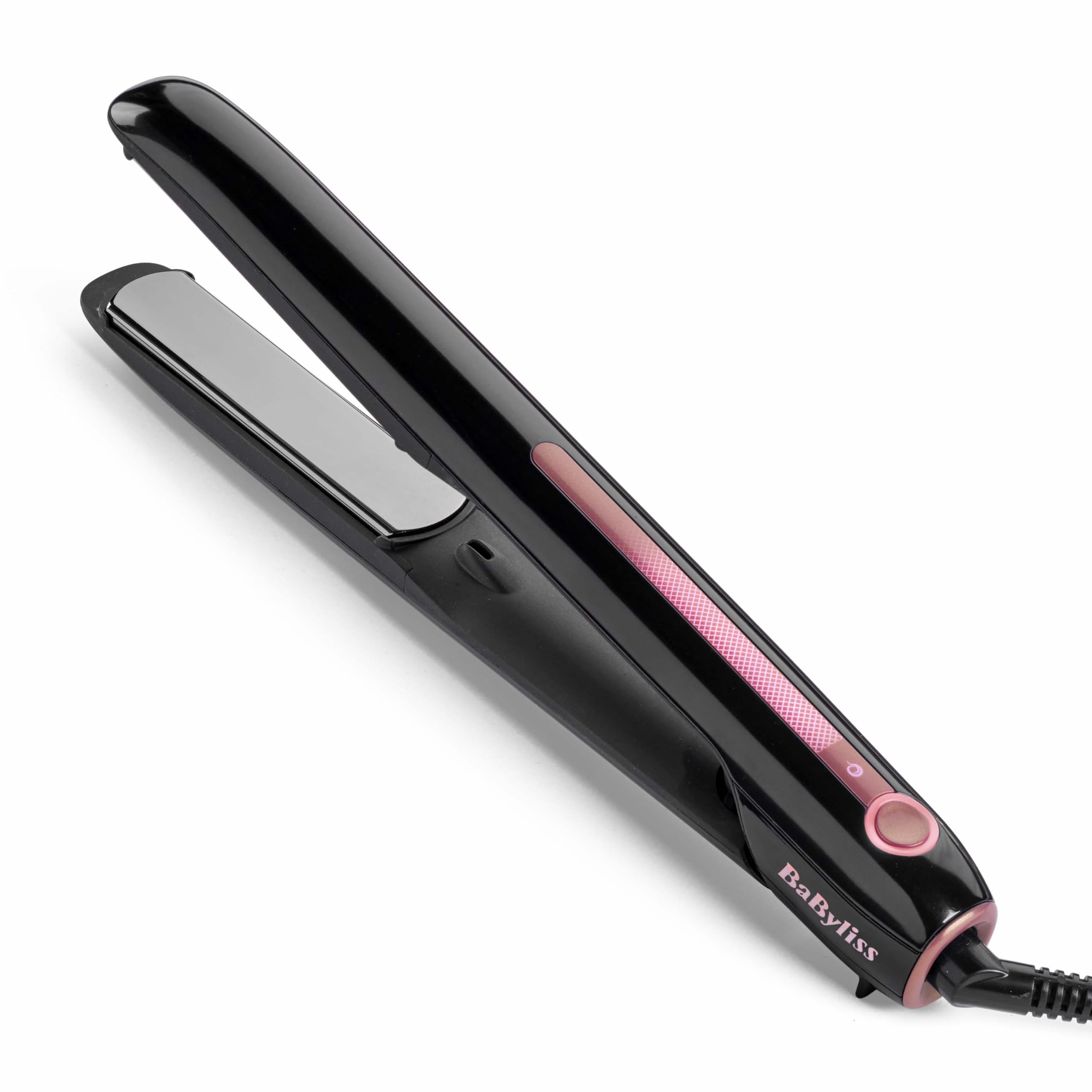 BaByliss Sensor Protect Plancha de Pelo Inteligente, Control de Calor Adaptativo, Placas de Titanio, Iones Antiencrespamiento, 5 Temperaturas (160–200°C), Calentamiento Rápido, ST491E
