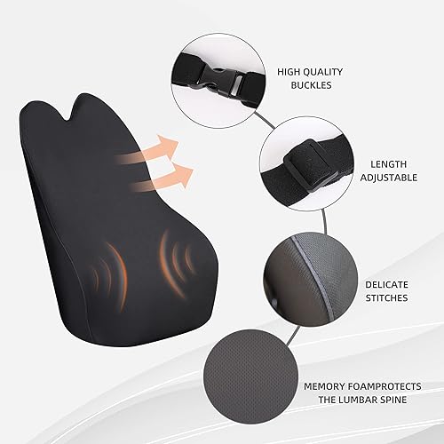 Miniatura 3 de Respaldo de respaldo para coche de espuma viscoelástica suave de tamaño completo para un traje de conducción más cómodo para asiento de coche silla