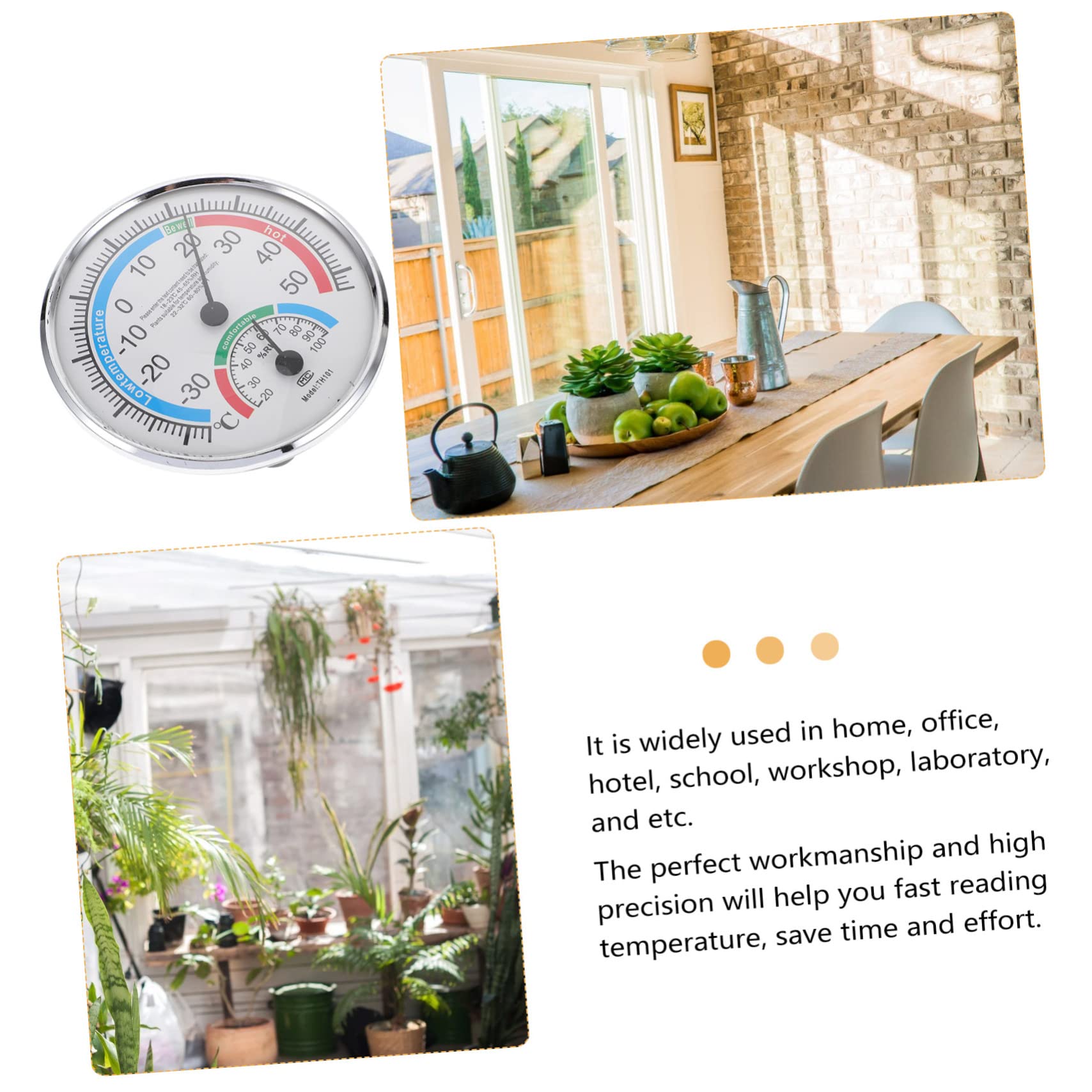 Sosoport Thermometer Sauna Hygrothermograph Sauna Room Accessory 2-in-1 Hygrothermograph