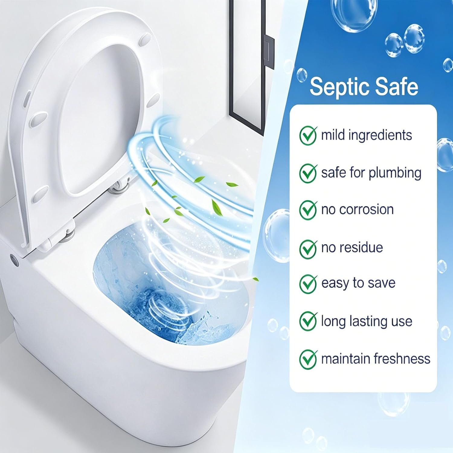 12 Pcs Probiotic Toilet Bowl Cleaner Bottle, Automatic Toilet Tank Cleaner with Enzyme-Powered Stain & Limescale Prevention, Safe for Plumbing & Septic Safe