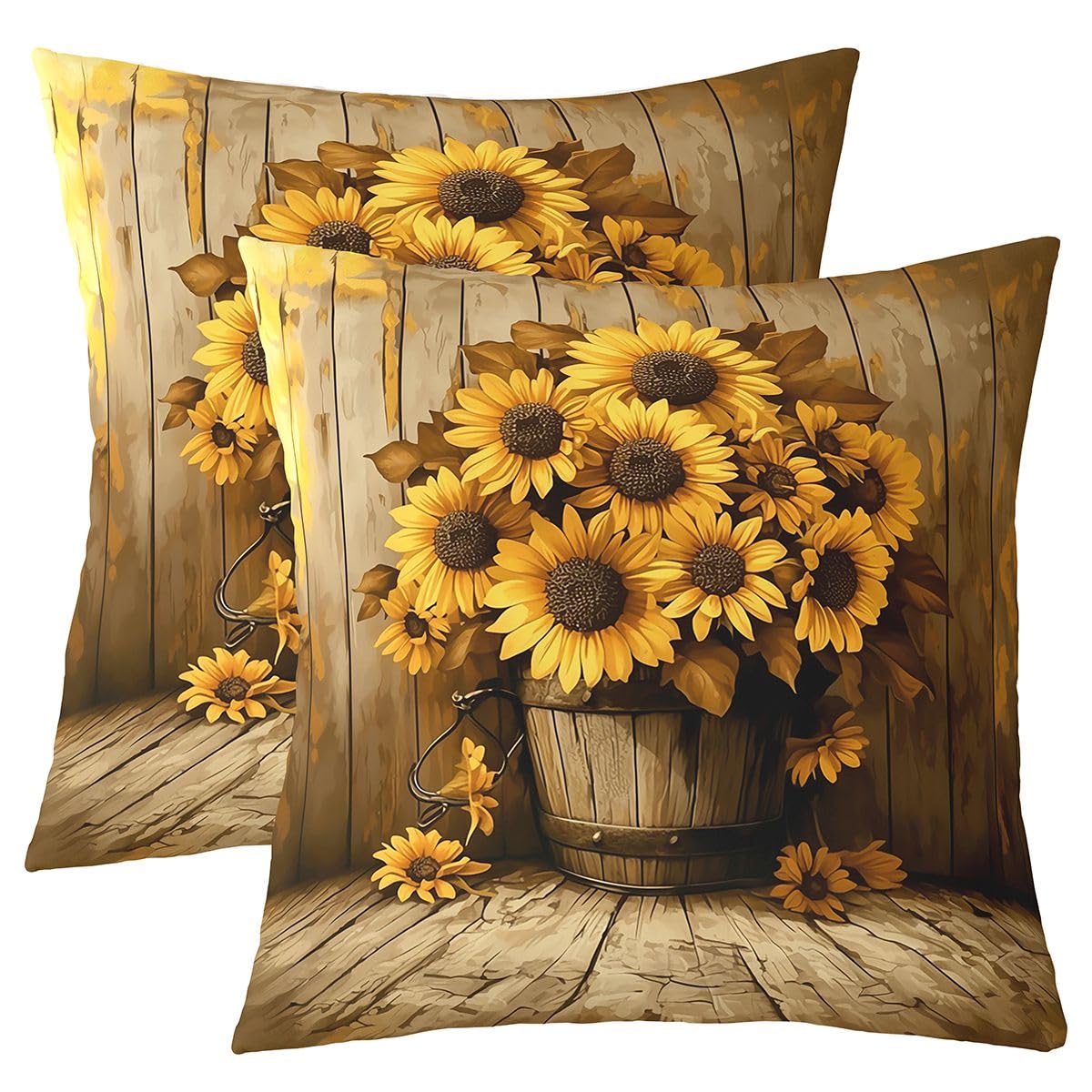 Housses de coussin tournesol 60x60 cm pour raviver un canapé terne ou ancien