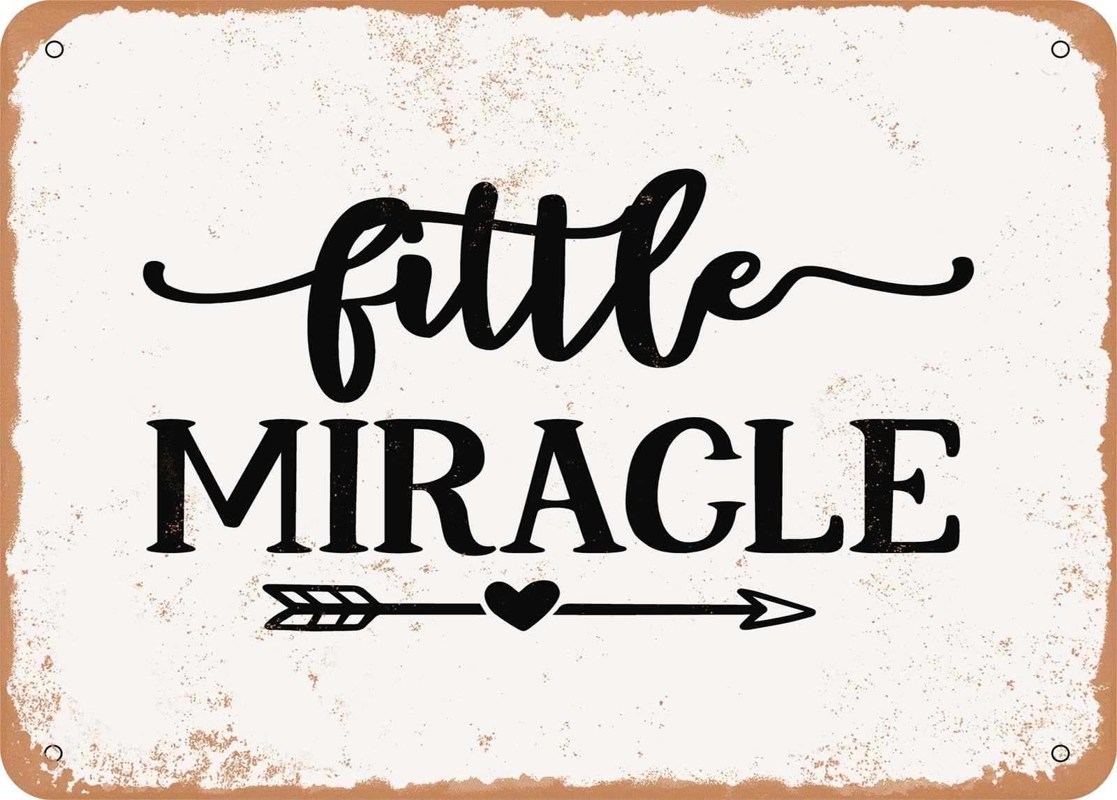 Miaomansenstore Metal Sign - Little Miracle - Vintage Look Sign Home Decor