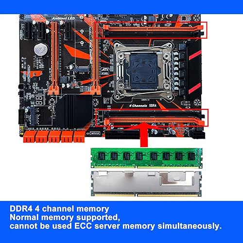 Miniatura 2 de Placa base X99 CPU Combo, LGA 2011-3 E5 2620 V3 CPU placa base soporte 4 canales DDR4 memoria, módulo, tarjeta de red Gigabit PC placa base para