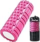 LEEPWEI フォームローラー 筋膜リリース グリッドフォームローラー ヨガポール トレーニング スポーツ フィットネス ストレッチ器具 収納バッグ (ピンク, シングル)