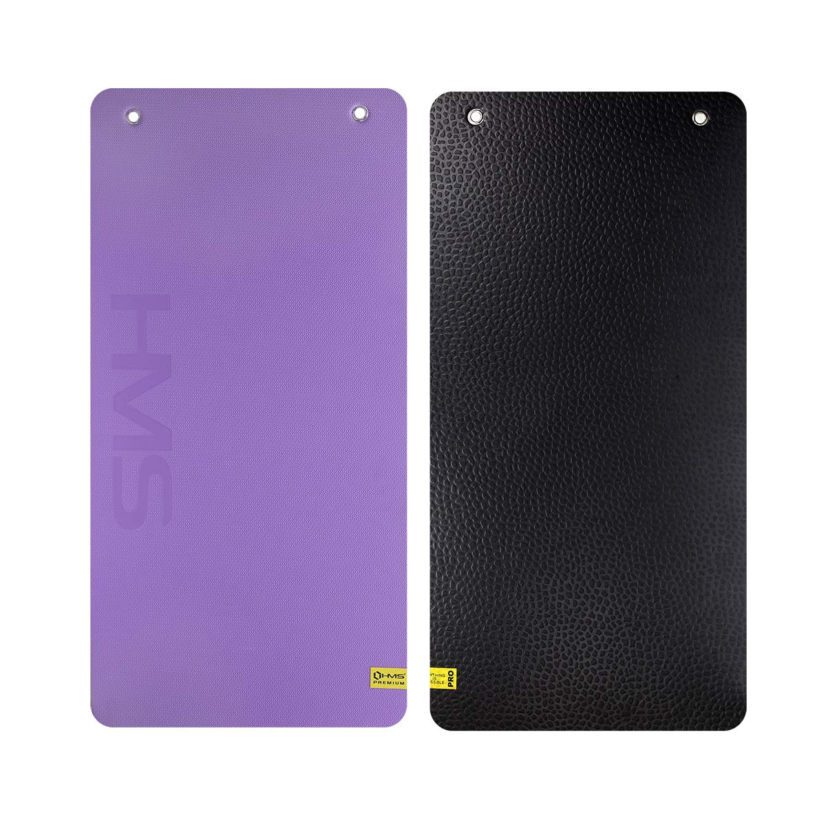 HMS Premium Fitness Mat 120 x 60 x 1.5 cm - Extra Thick 15 mm Purple | Non-Slip & Gentle on Joints | Training Mat with Practical Eyelets for Hanging | Ideal for Yoga, Pilates, Workout & Home Gym