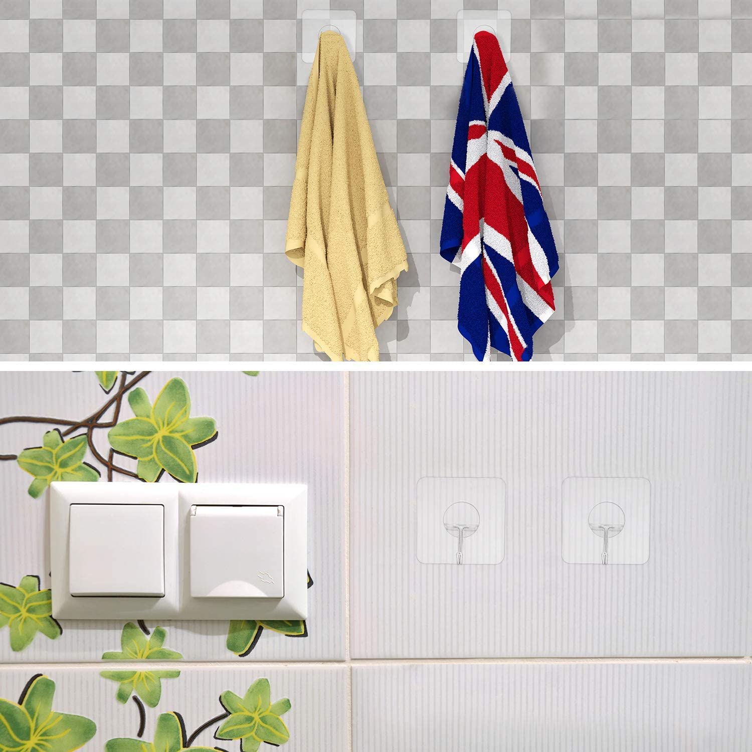 Lot De 24 Crochet Adhesif Mural Crochets Adhésifs Invisibles, Accroche