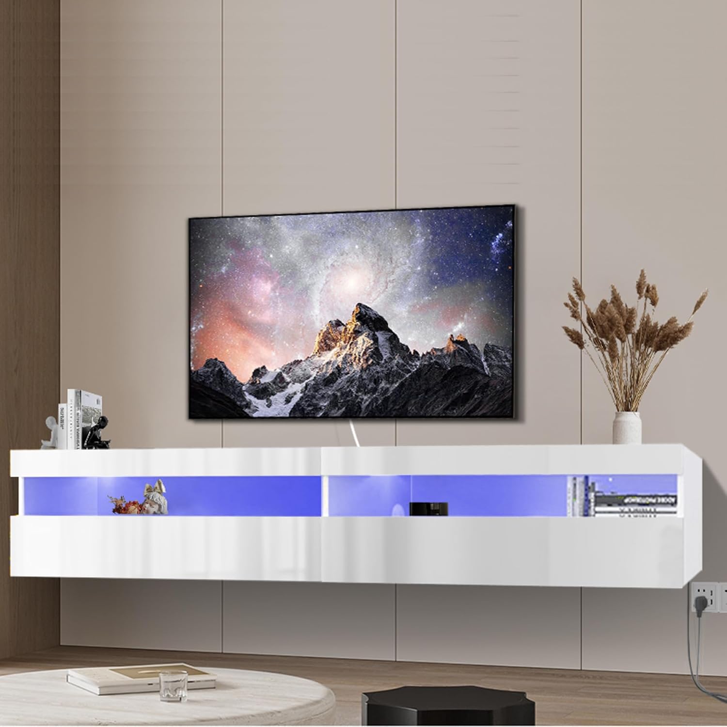 ling mobili Floating TV Stand, Wall Mounted TV Shelf with