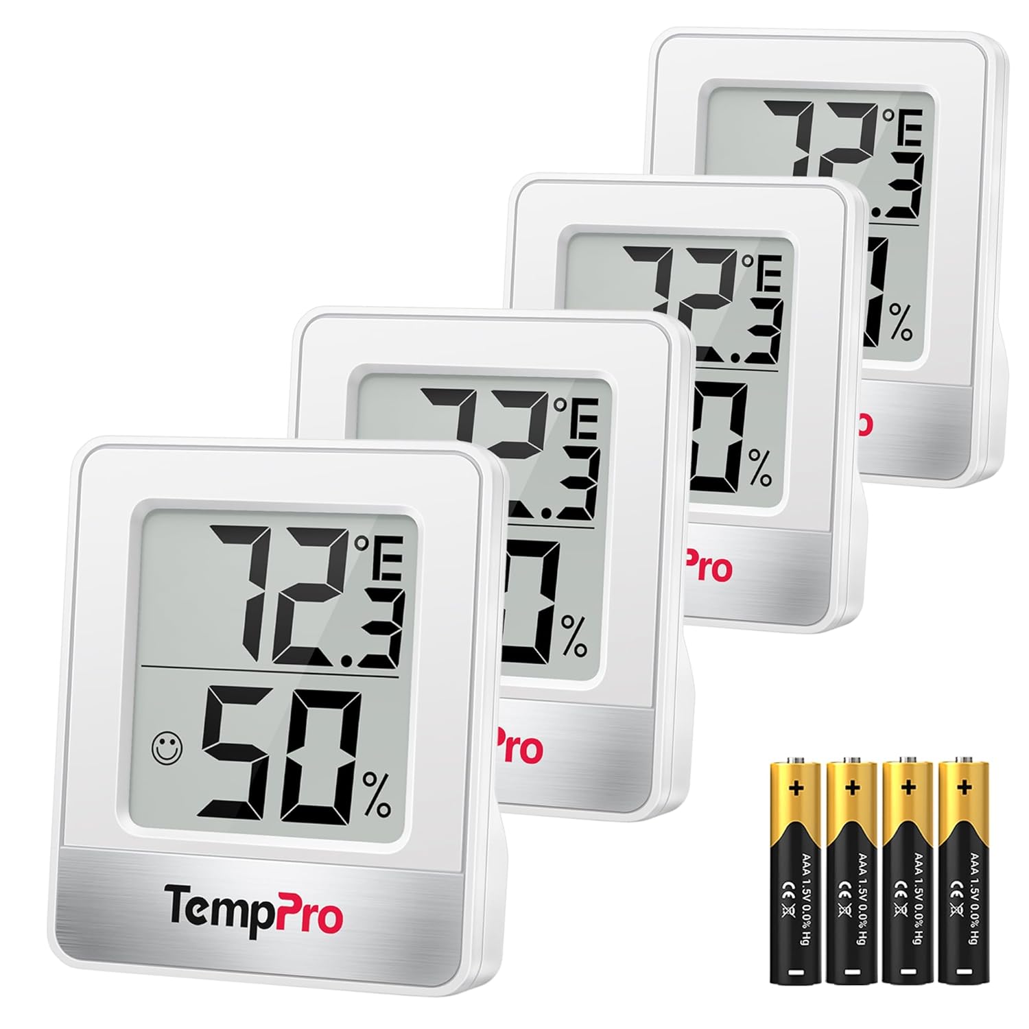 Best nursery thermometer hygrometer multi-room pick: ThermoPro TP49 4-pack digital hygrometer indoor thermometer humidity monitor for siblings and parent bedroom