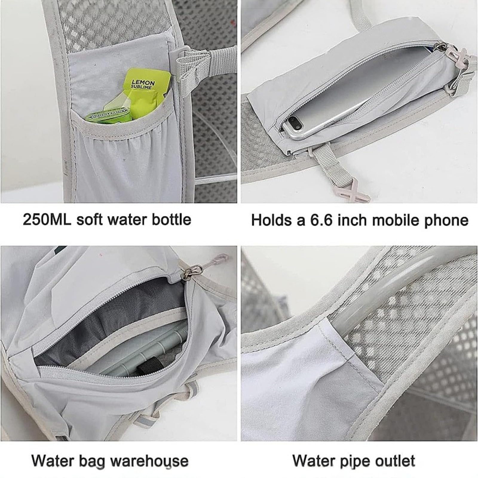 Zimoer Chaleco de Hidratación Ultraligero, Multifunción Mochila de Hidratación Ligero, Trail Running Vest Chalecos Running Mujer Hombre para Deporte Ciclismo Escalada Senderismo — view 4