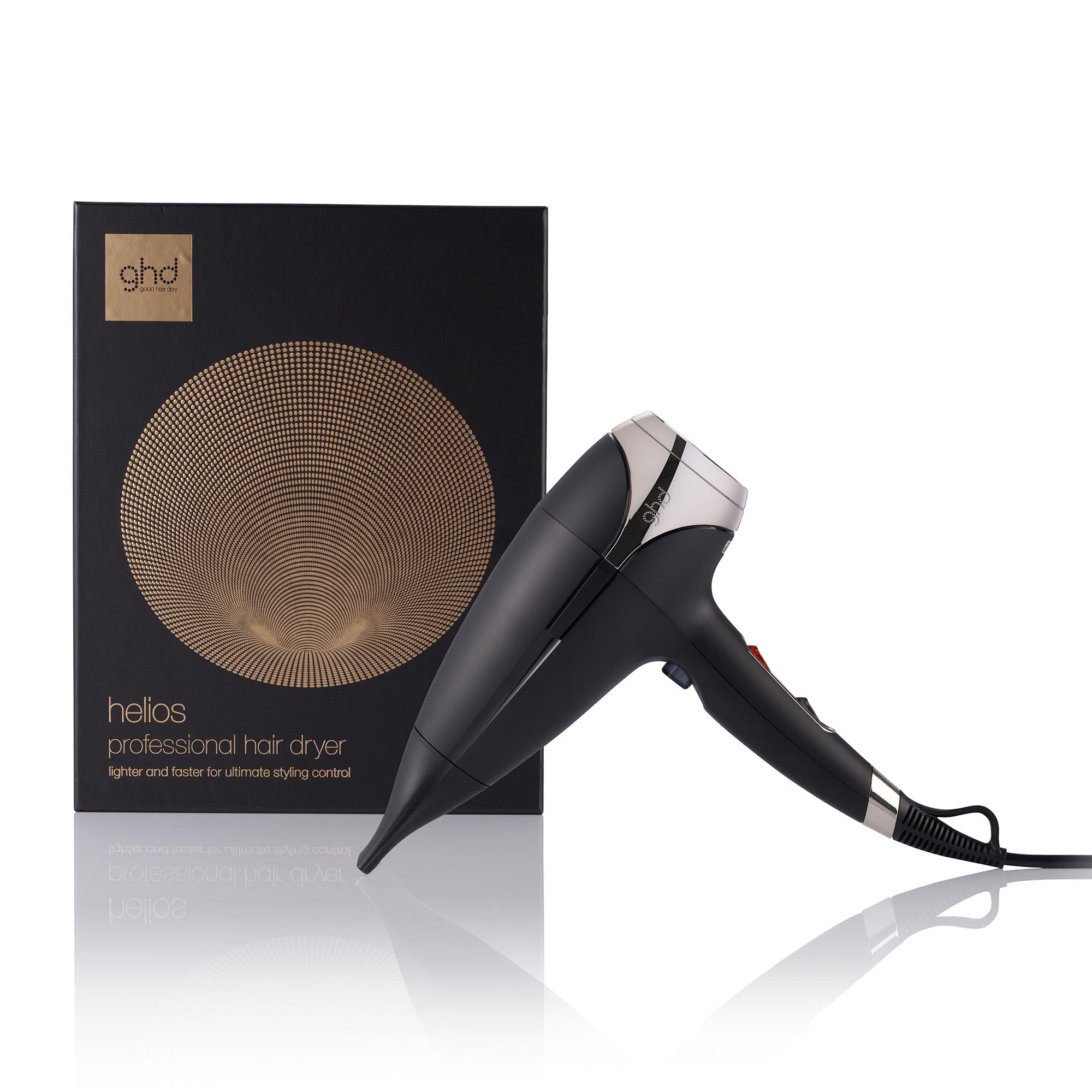 ghd helios professioneller Föhn: schneller Haartrockner mit 120 km/h Luftstrom, leise & leicht, für präzises Blowout-Styling, Anti Frizz Finish, mehr Glanz & Styling für alle Haartypen