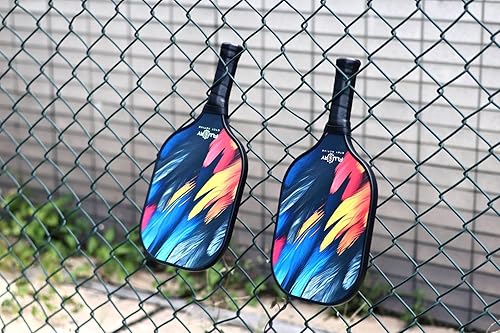 Miniatura 6 de FLUORY Pickleball Paddles Set of 2, Lightweight Fiberglass Surface Pickleball Rackets Set with 4 Outdoor Indoor Balls,1 Carry Bag,Pickleball