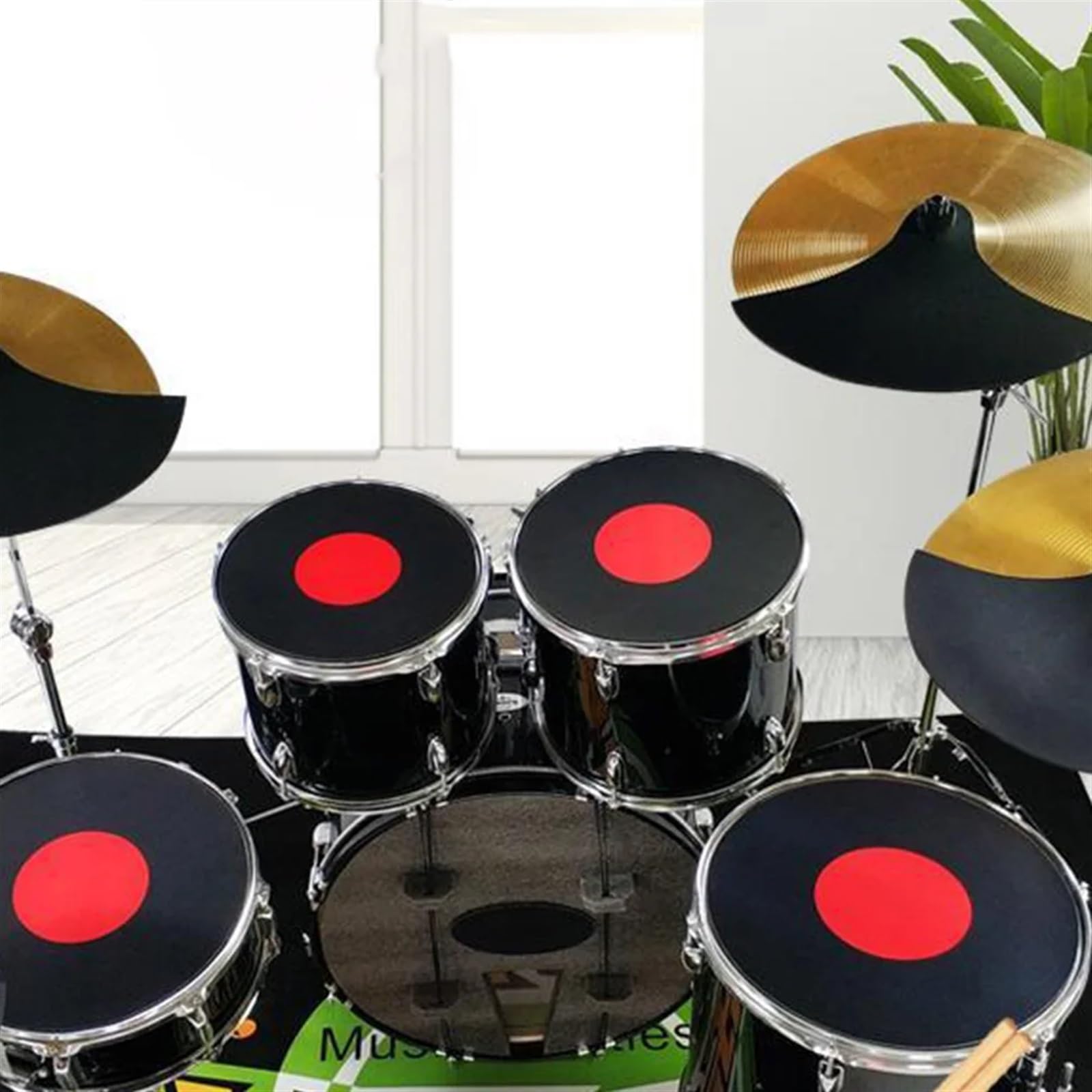 Silenciador De Batería 4 Uds almohadilla silenciosa de tambor almohadilla de percusión Kit de alfombrilla accesorios de batería práctica Para PráCtica Silenciosa