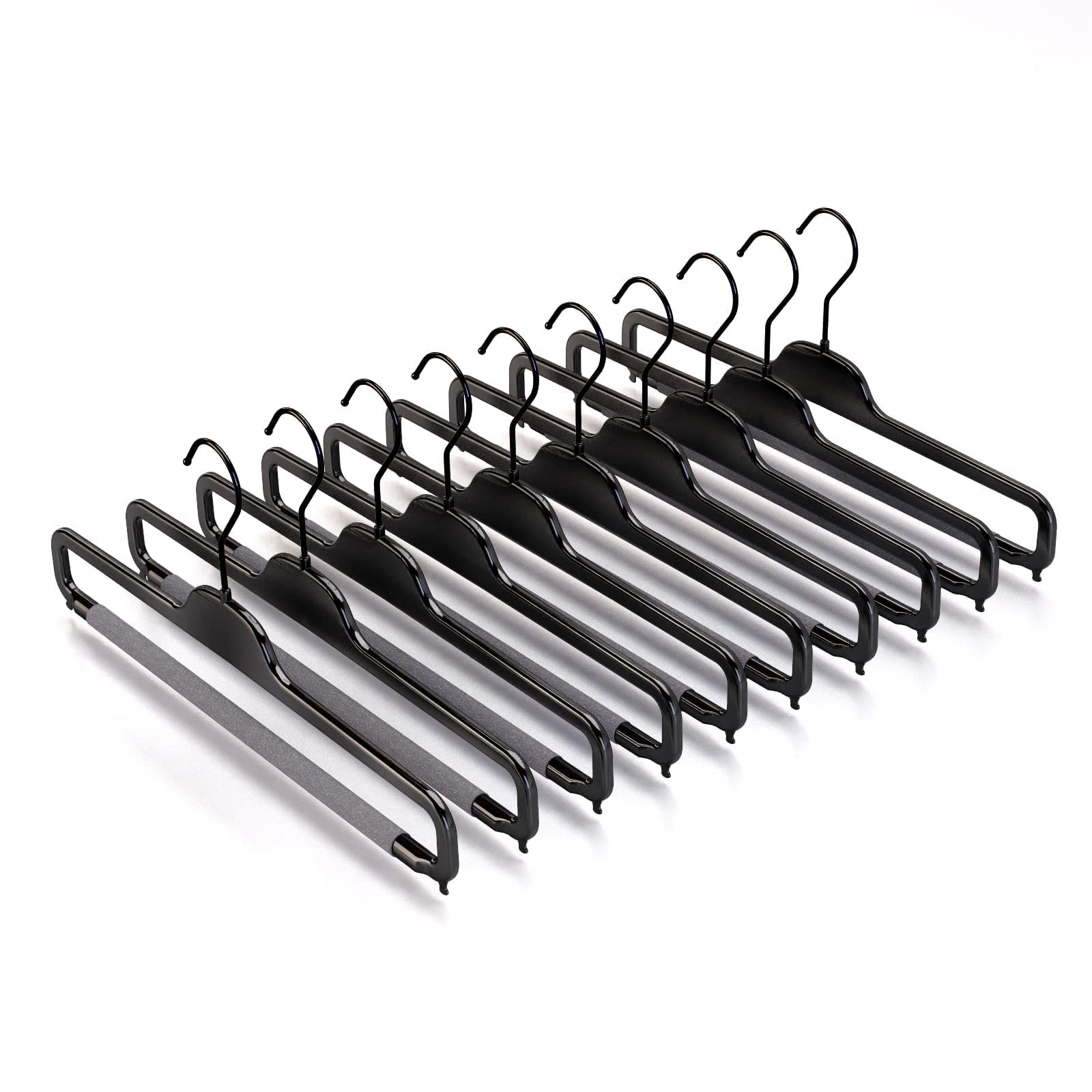 Appendini Con Pinze Per Gonne E Pantaloni - Set Di 10 Grucce Sottili Salvaspazio, Bianco Lucido - Foto 2