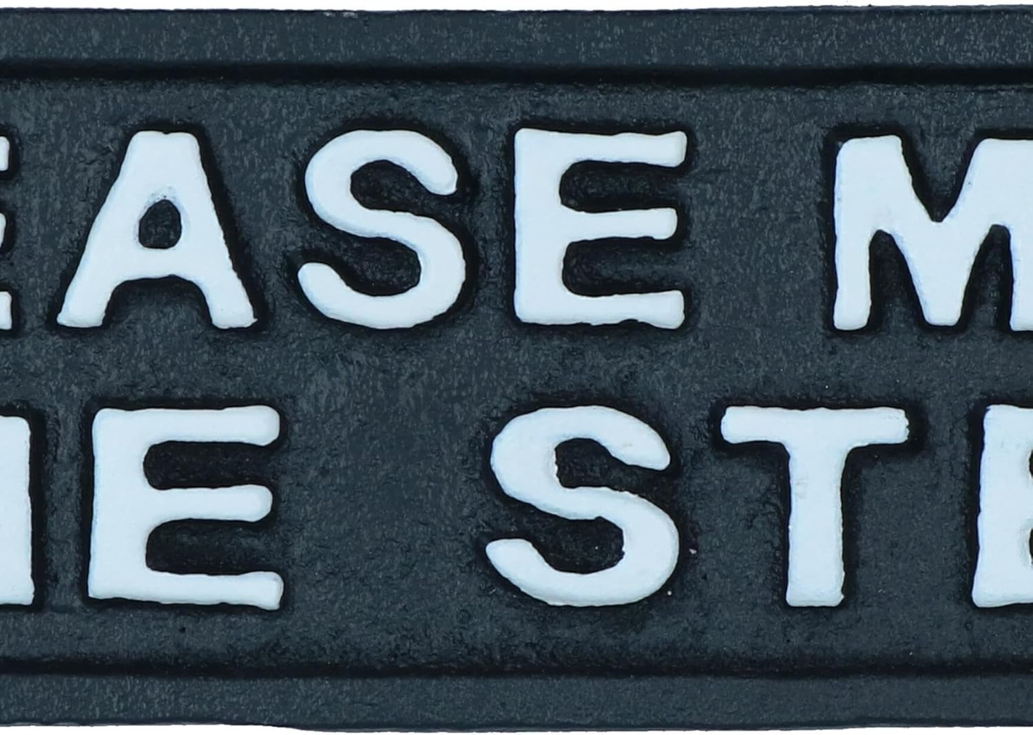 Please Mind The Step Cast Iron Sign Plaque Black Garden Garage Safety Work