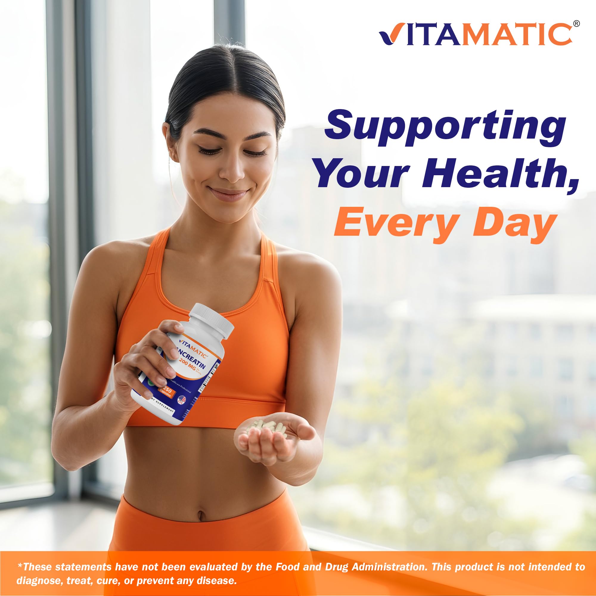 Vitamatic Pancreatin 10X Digestive Enzymes – 250 Capsules – Made with Protease 50,000 USP, Amylase 50,000 USP & Lipase 4,000 USP – Supports Protein, Carb & Fat Digestion – Non-GMO – Made in USA — Amazon image 6