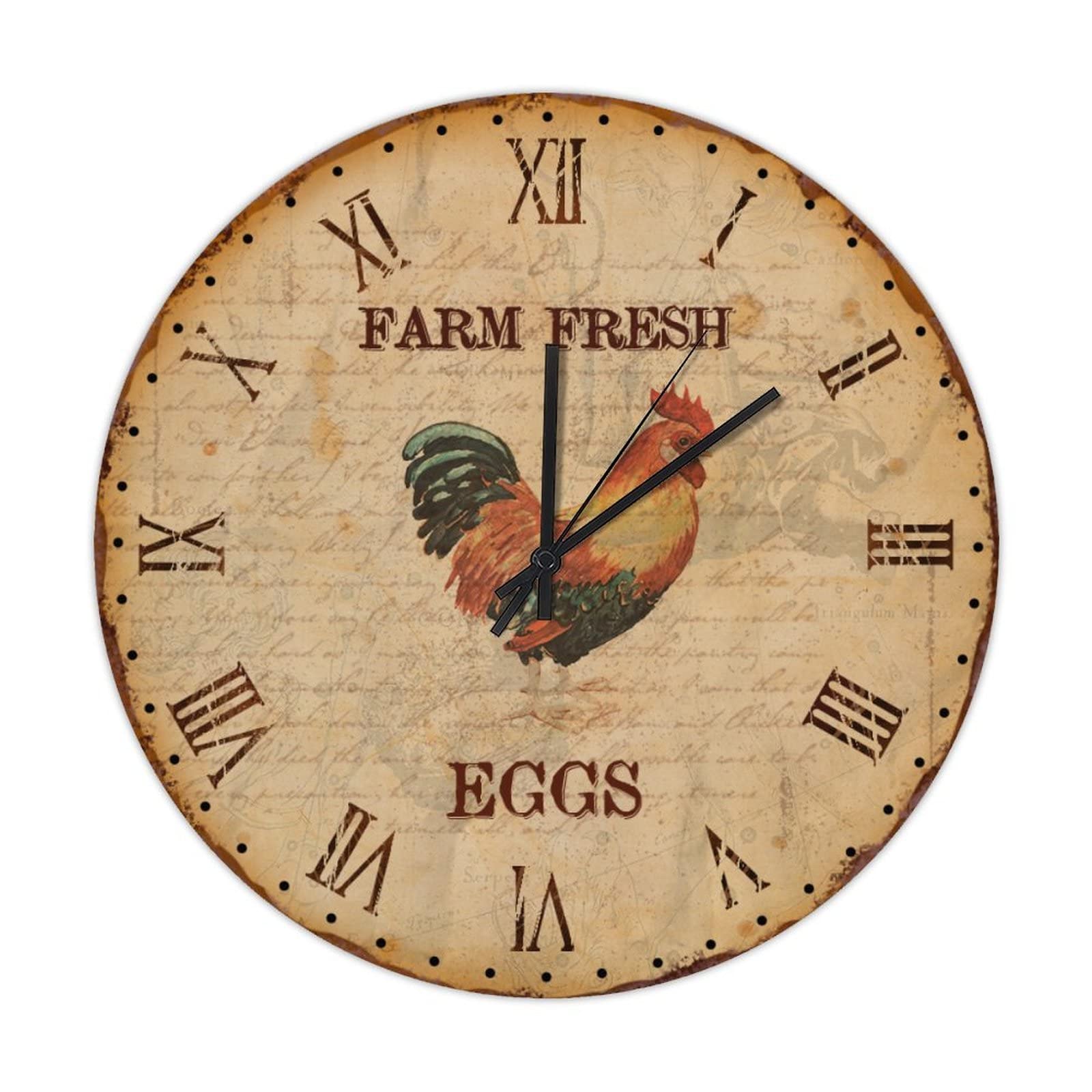 Horloge en bois de qualité pour cuisine design rétro et chic