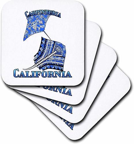 3dRose Blue Tribal Stingray for Any Vacation to Carpinteria, California - Coasters (cst-380216-2)