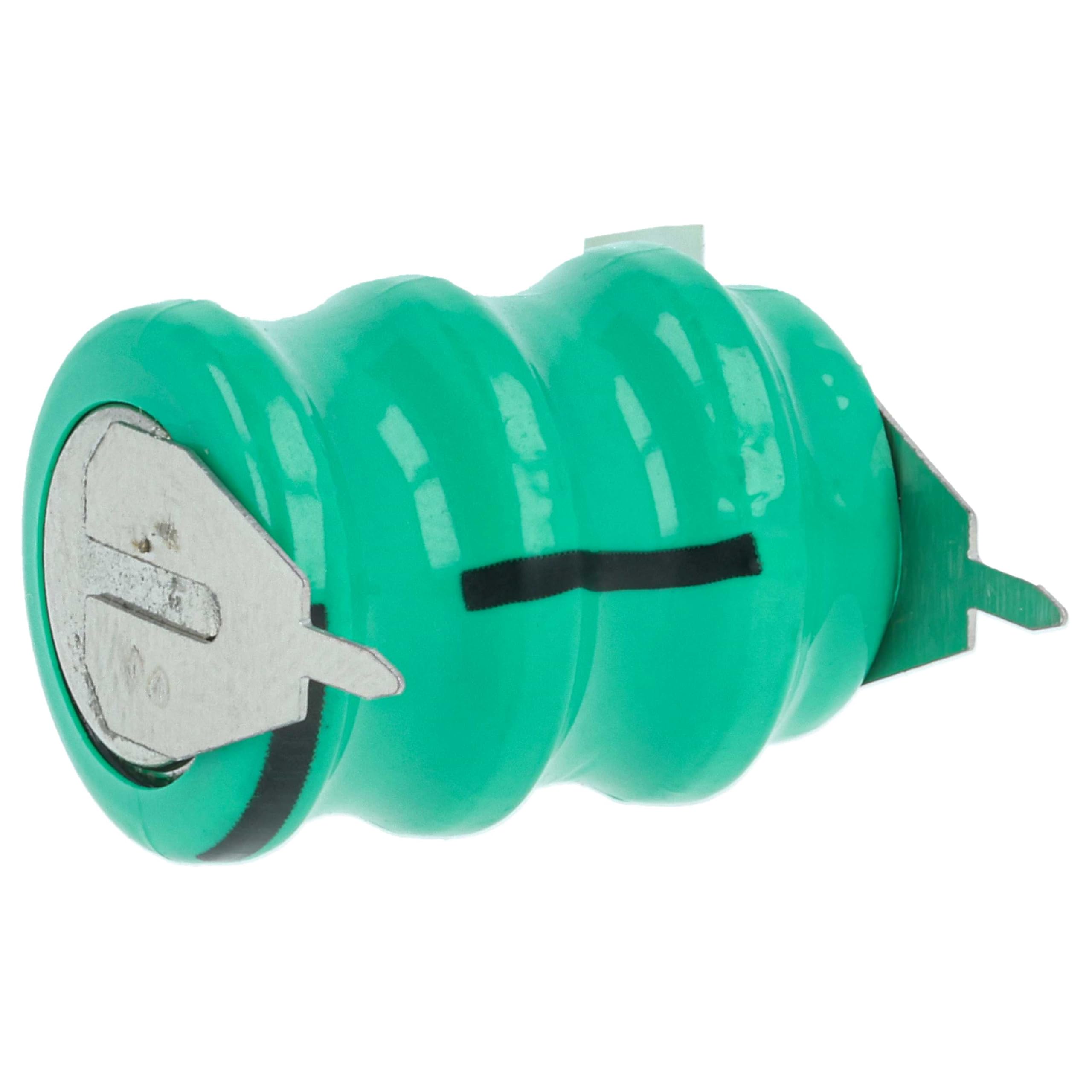vhbw 100x NiMH Batería de botón de Repuesto Tipo V40H 2 Pines 40 mAh 3,6 V Compatible para lámparas solares, etc.