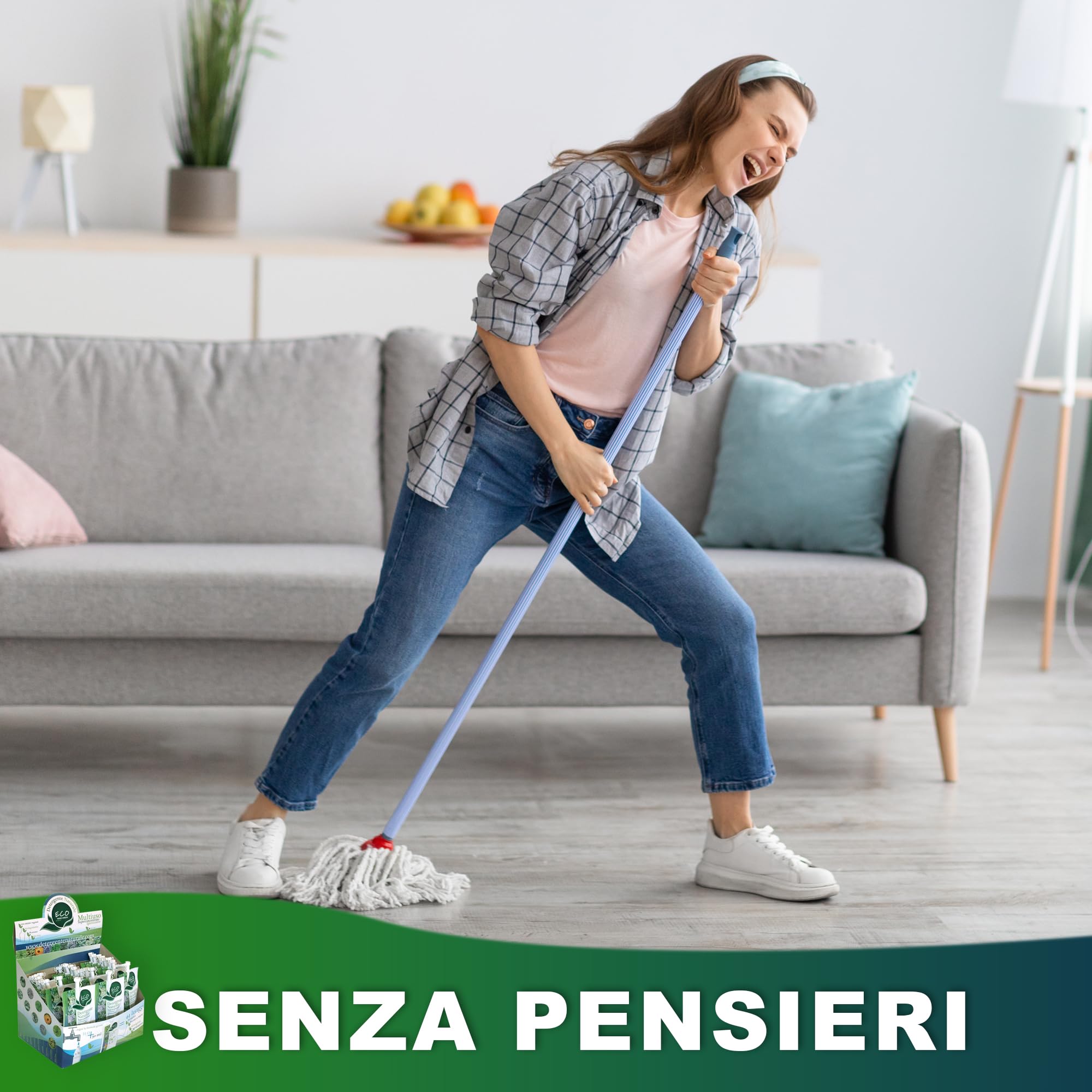 ECONANO GREEN PROJECT - Detergente Biologico Multiuso Superconcentrato 100% Naturale - Formato Risparmio con espositore 36 bustine