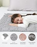 Mr. Sandman Weighted Blanket, Minky Dots and Cooling Microfiber Heavy Blanket, Soft and Cozy Weighted Throw for Sleeping and Calm,36 x 48in, 3lbs, Grey