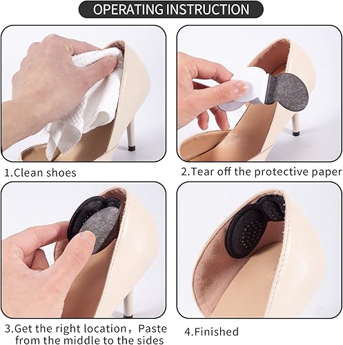 Miniatura 26 de Almohadillas para el talón para zapatos demasiado grandes: agarre antideslizante para el talón Zapatos de mujer (4 pares) - Insertos acolchados