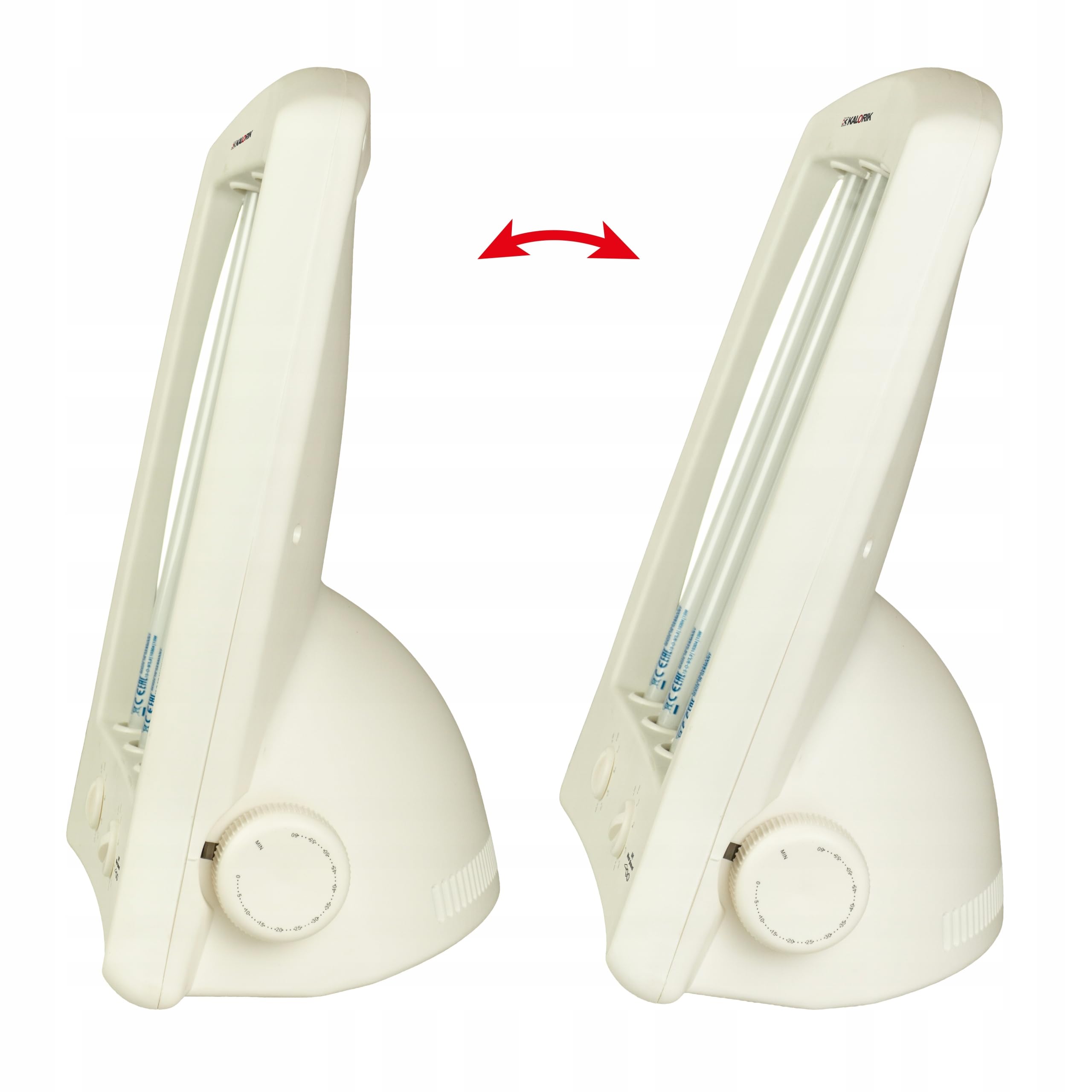 Kalorik GB1004B - Solárium para broncear la cara y el escote (4 x 15 W, incluye 2 gafas de sol, lámpara de bronceado de alta eficacia, para bronceado rápido y duradero, para estudio en casa)