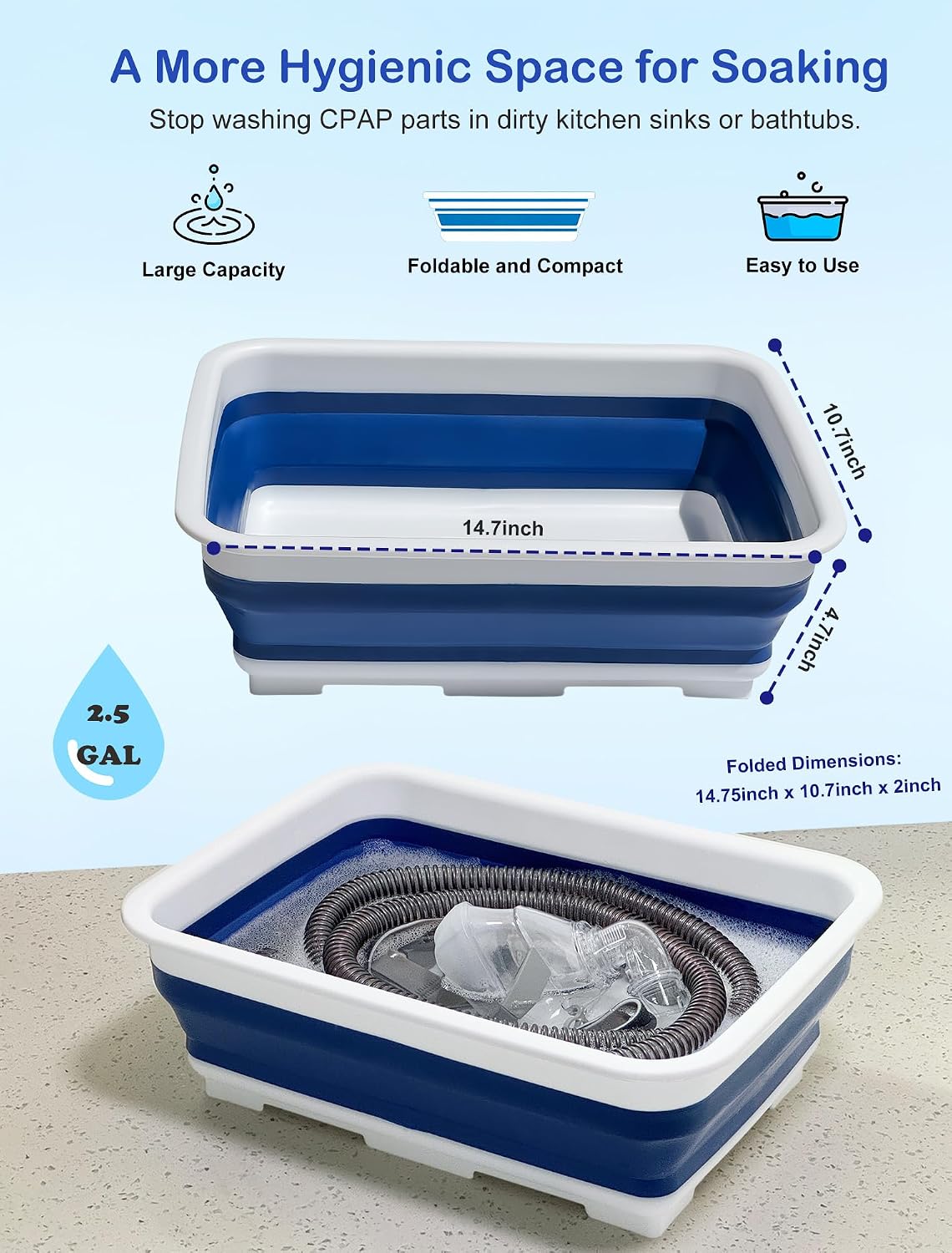 CPAP Cleaning Kit with Hose Dryer for All 22mm Tubes, Cpap Cleaner Supplies