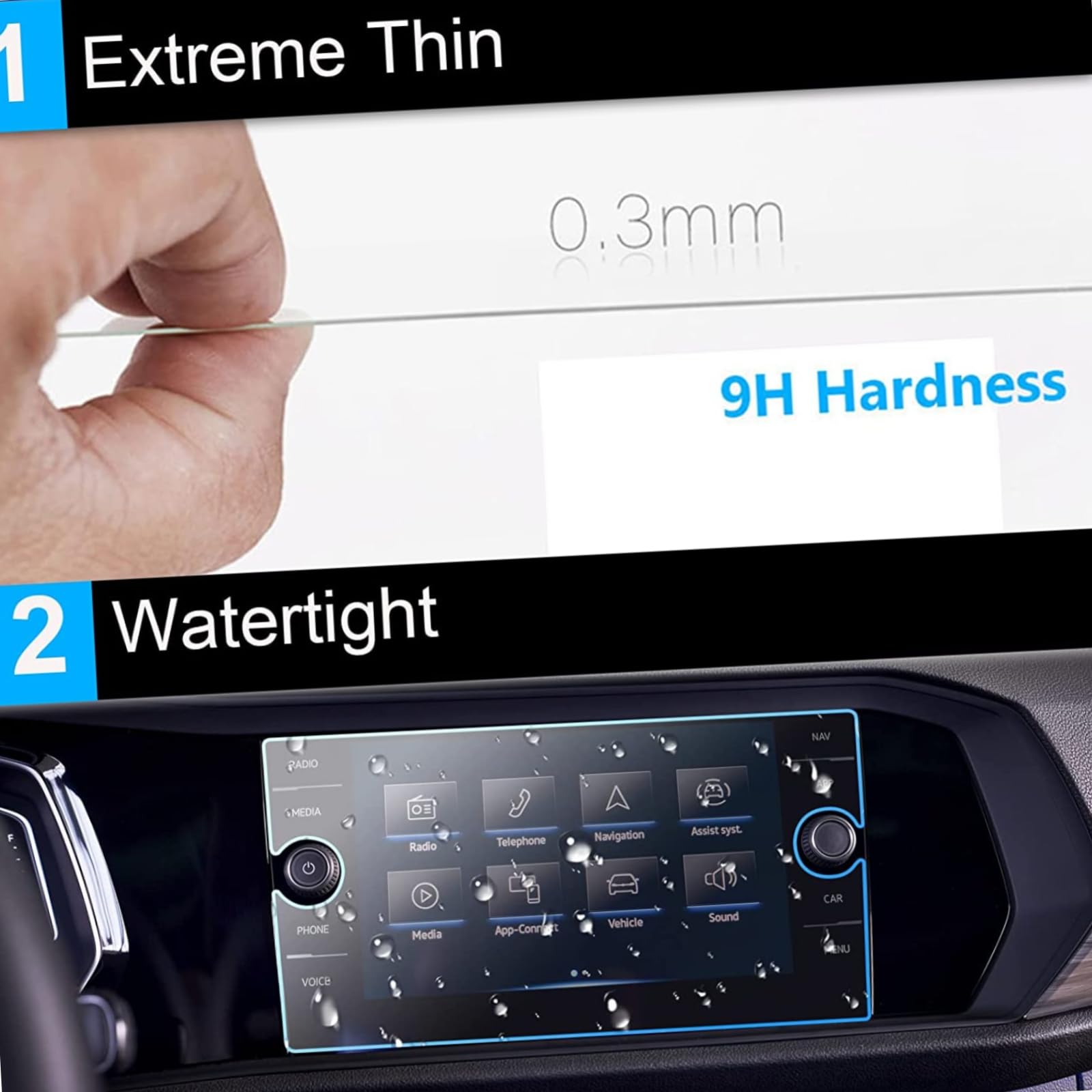 Dla VW,Dla Jetta 2019-2022 Folia ochronna na ekran dotykowy 8 cali, folia ochronna ze szkła hartowanego Volkswagen Jetta Screen Protector