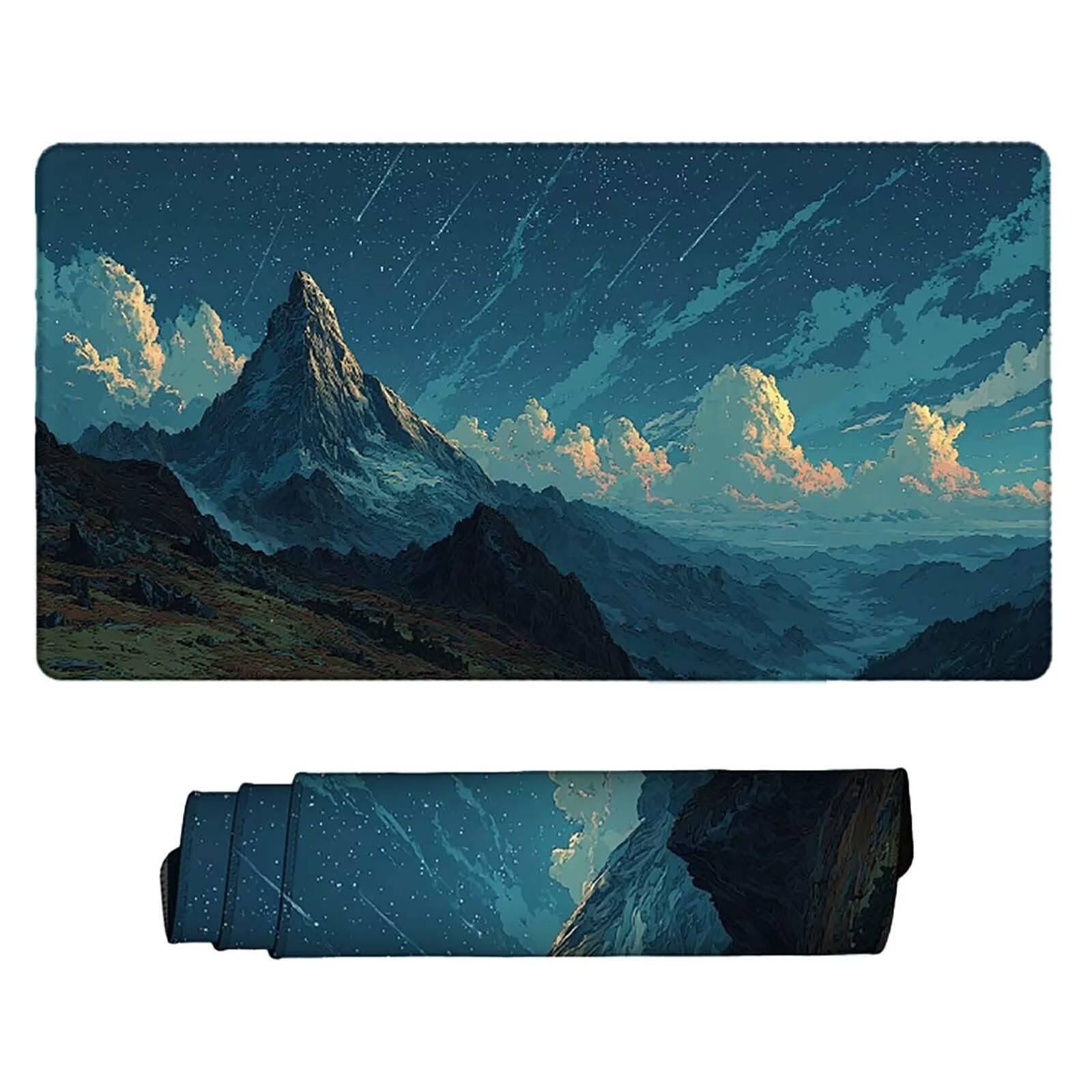 Tappetino Mouse XXL 1000x500mm Grigio Mousepad Bussola Tappetino Scrivania Grande, con base in Gomma Antiscivolo, Impermeabile Sottomano Scrivania per Computer, Accessori Gaming Mouse Pad 5-1558m