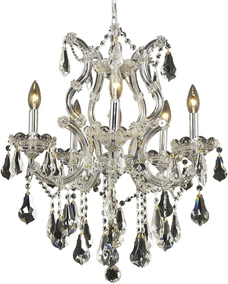 🛒 Crazy Deals Elegant Lighting 2801D20C/RC Royal Cut Clear Crystal Maria Theresa 6-Light, Single-Tier Crystal Chandelier, Finished in Chrome with Clear Crystals, 20 x 25 Super Cheap 🛒 Elegant Lighting 2801D20C/RC Royal Cut Clear Crystal Maria Theresa 6-Light, Single-Tier Crystal Chandelier, Finished in Chrome with Clear Crystals, 20 x 25