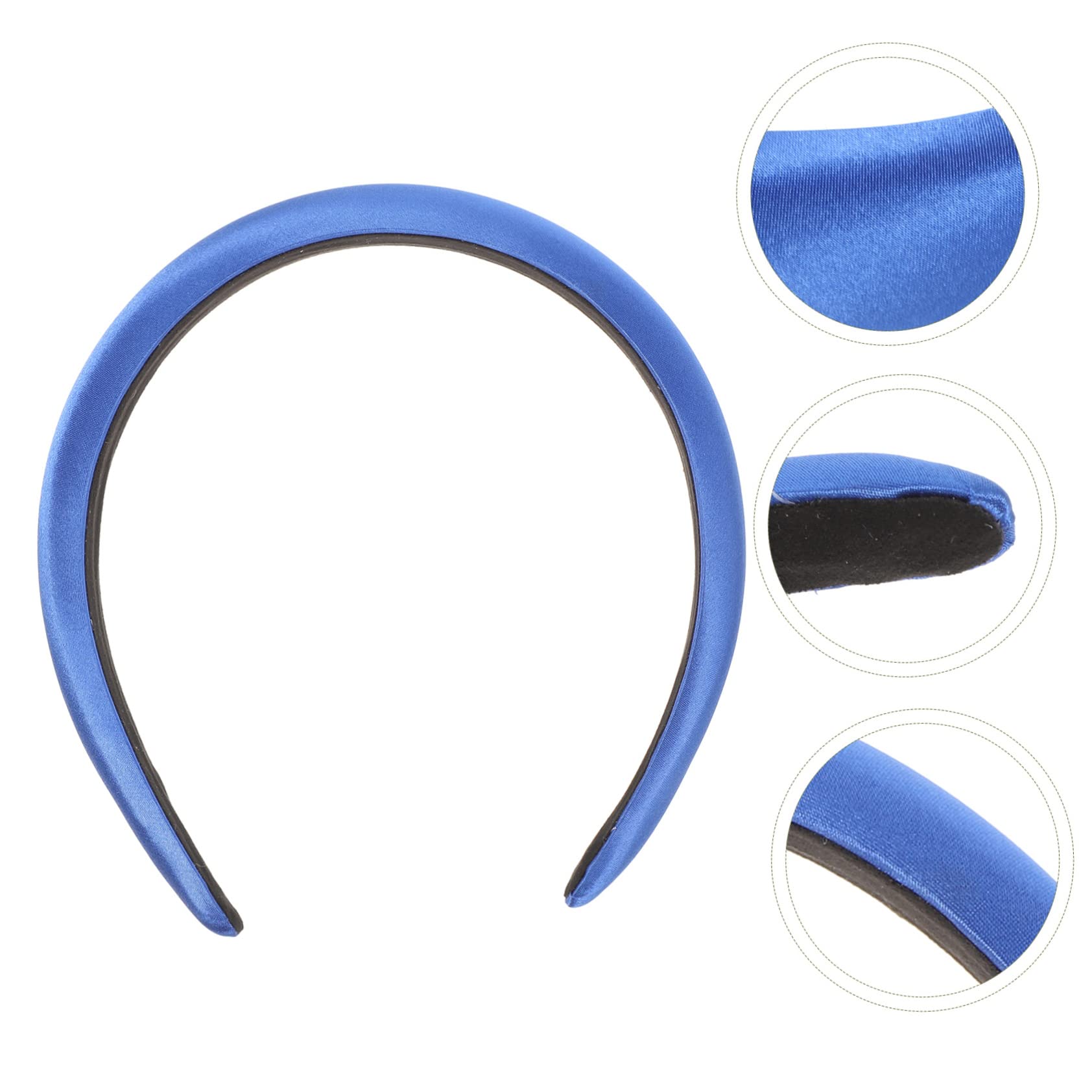 FRCOLOR 5pezzi Fascia Larga Imbottita Spugna Per Donne e Ragazze Headband Elegante Satin Accessorio Versatile Per Lisci e Ricci Comfort Per Tutti Giorni
