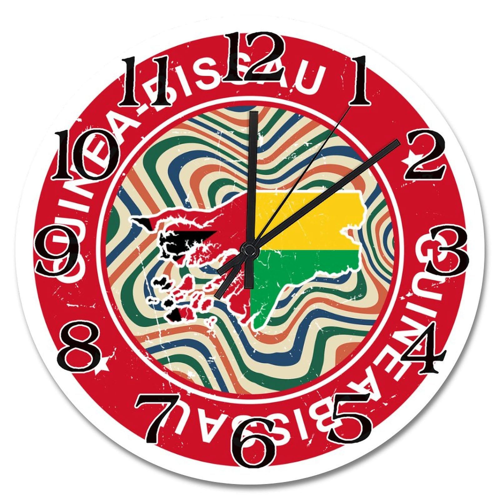 Horloge murale Guinée-Bissau cadeau pour ami étranger souvenir rétro