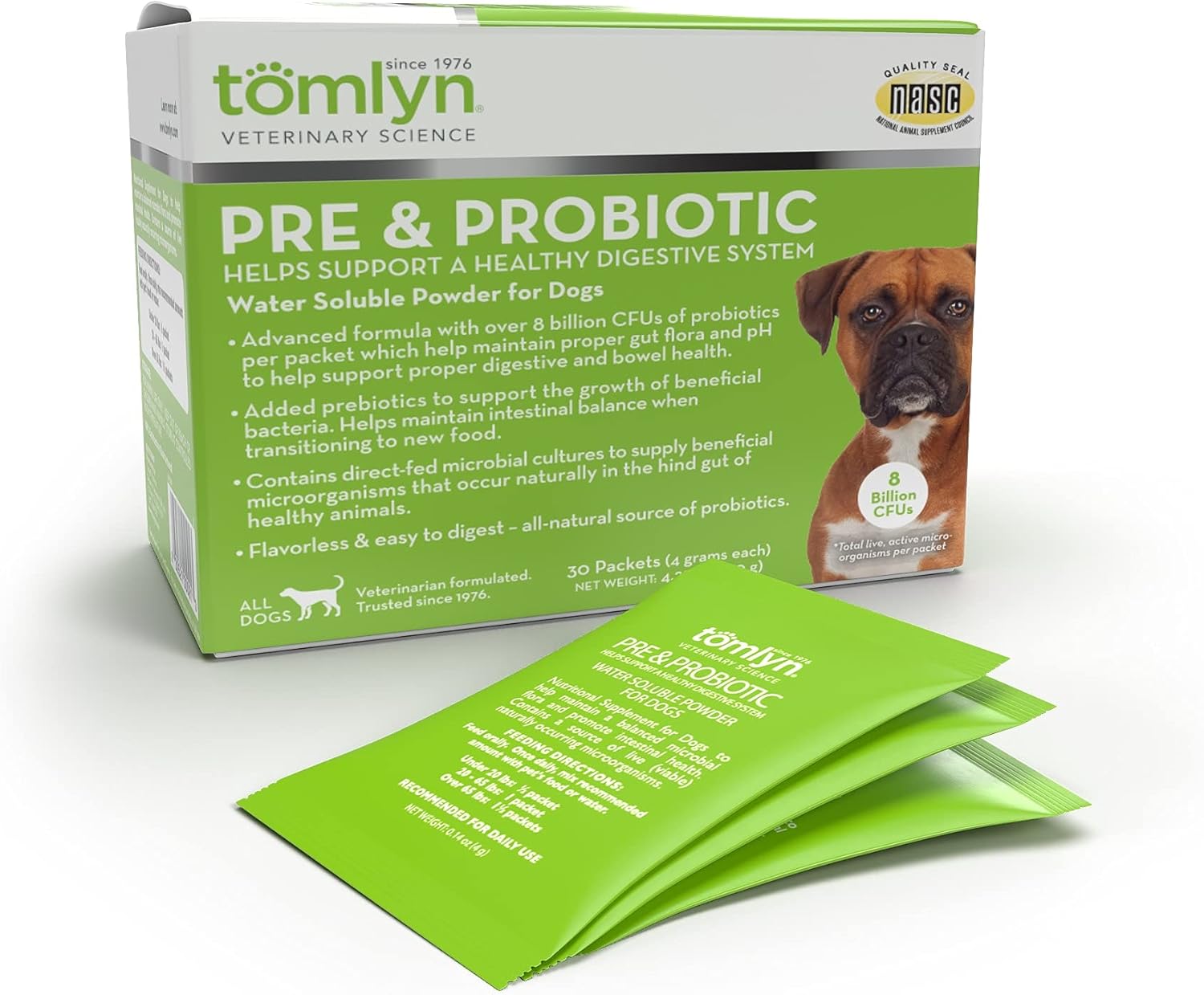 TOMLYN Pre and Probiotic Dog Supplement 30 Pack : Pet Supplies