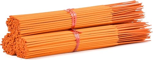 Miniatura 5 de 100 varillas de incienso sin perfume (naranja) de 11 pulgadas, 100% natural de joss y bambú de 11 pulgadas en blanco punk, para hacer incienso de