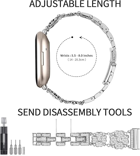 Miniatura 10 de TenCloud Correa de accesorios para pulsera compatible con Amazfit GTS 2 MiniGTS 4 MiniGTS 2Bip UBip 3Bip 3 Pro, pulsera de metal brillante para Bip