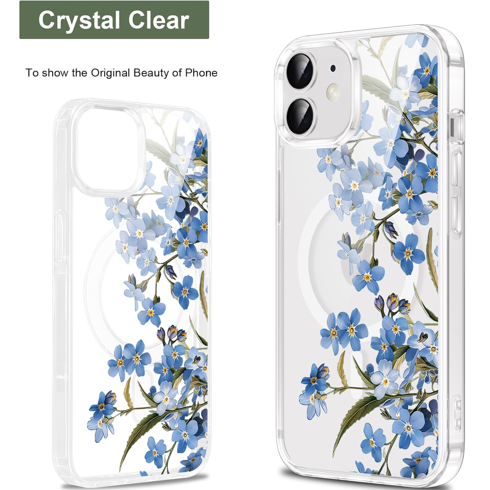 Ownest Compatibile con iPhone 12 Mini, Custodia Trasparente Fiore Floreale Carino Motivo 3D Morbido TPU Paraurti Protettiva Antiurto in Silicone Cover per iPhone 12 Mini -Viola