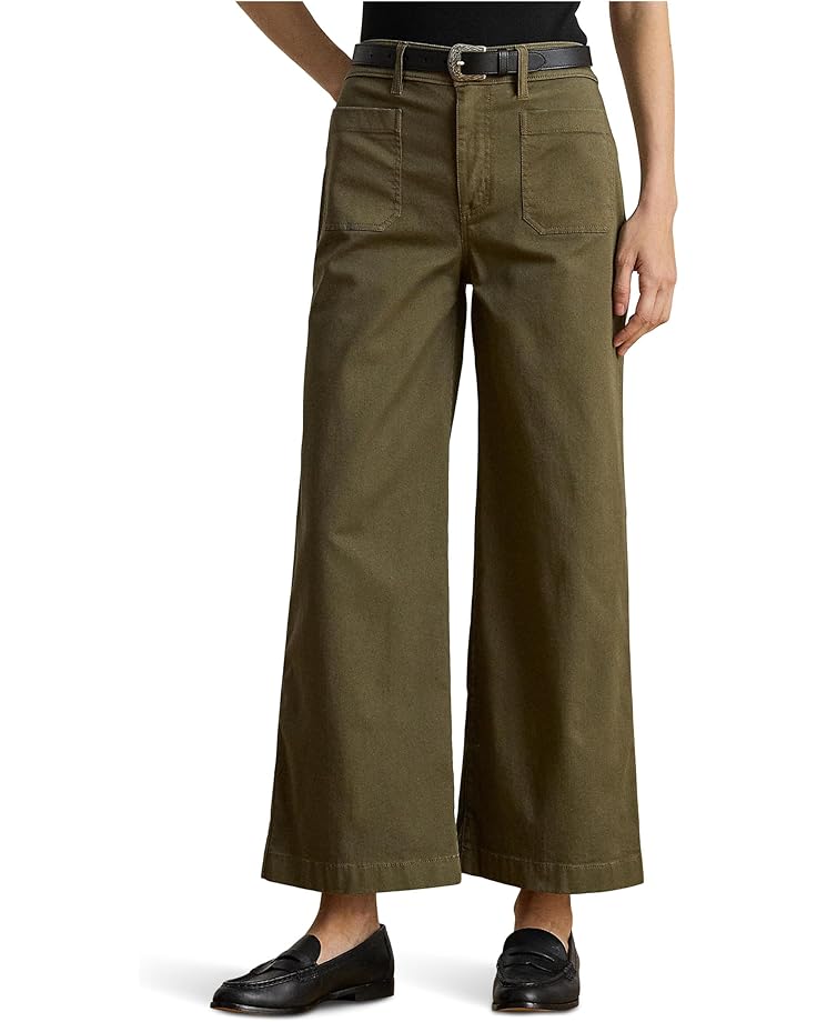 Lauren Ralph Lauren Stretch Chino Wide-Leg Cropped Pants - Main View