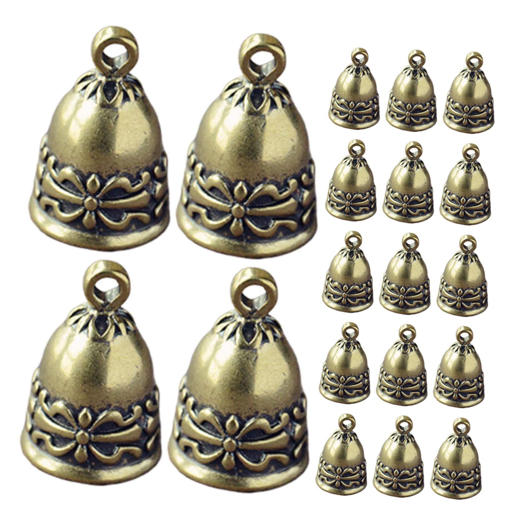 BESTYASH 20pezzi Campanelle Natalizie Piccole in Ottone Ornamenti Campana Campanellino Vintage Campane Artigianali per Campanelli Vento Piccola Campana di Metallo Decorazioni per Finestre