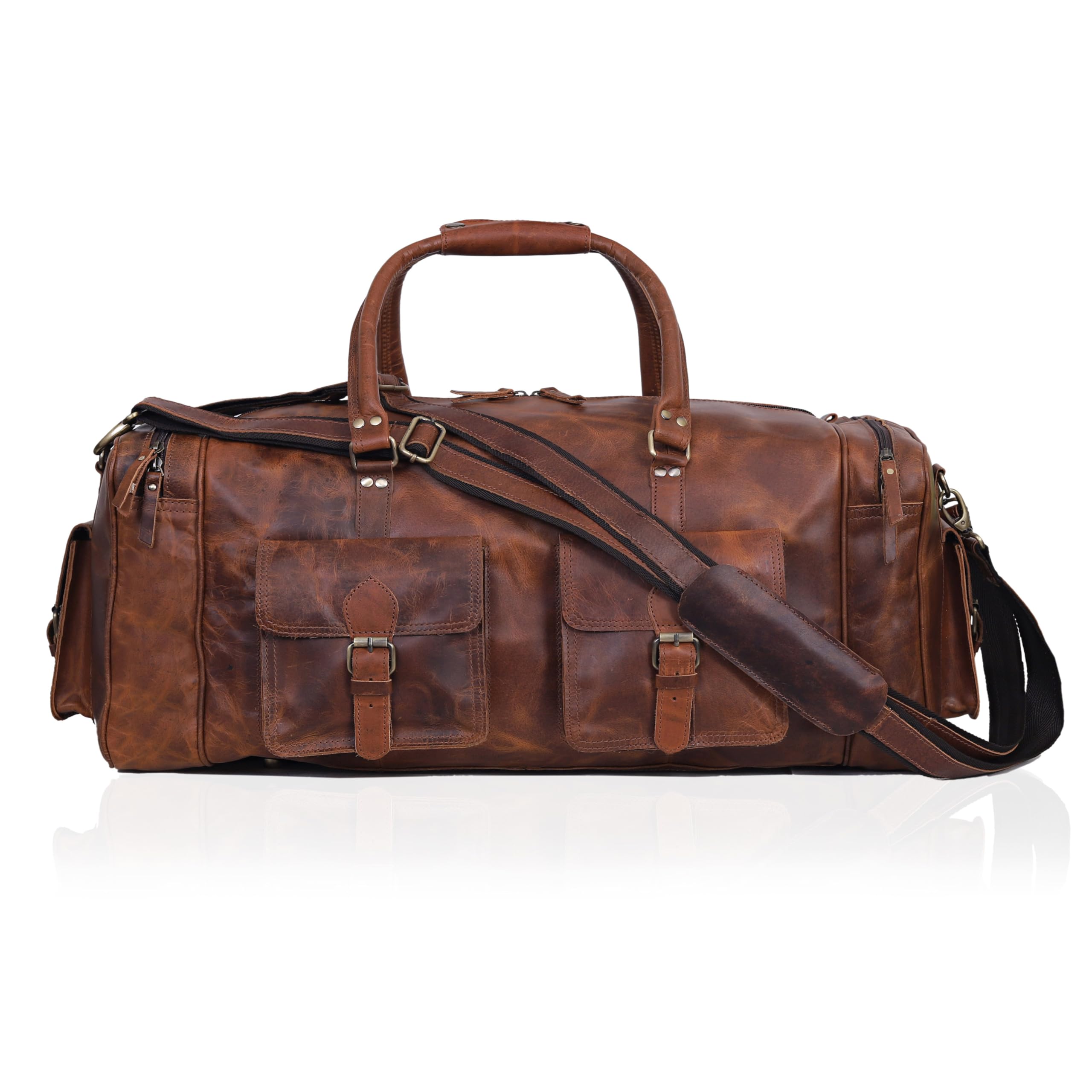 Große Reisetasche für Herren, Leder, Reisetasche, Übernachtung, Sport, Wochenende