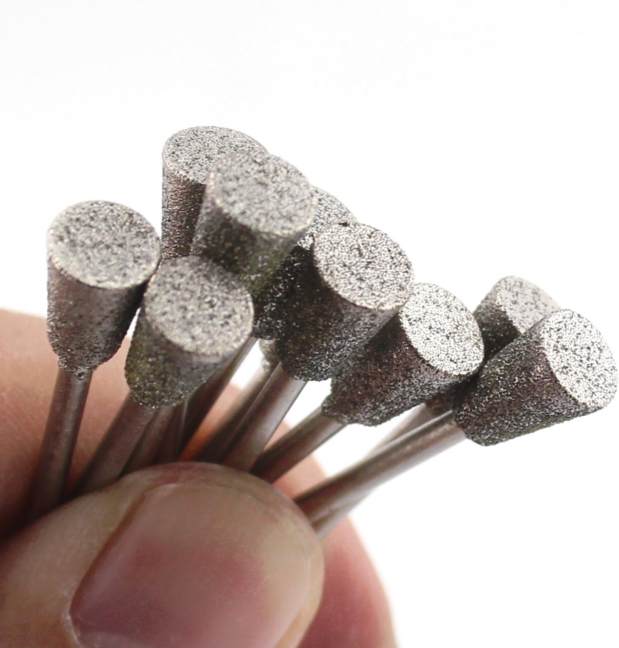 ILOVETOOL 7mm Diamond Inverted Cone Grinding Bit Jewelry Making Gem Pack of 10Pcs