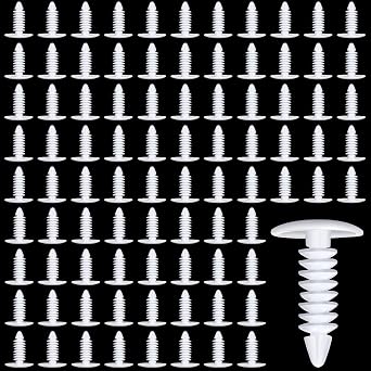 Taiyin 500 Pcs 1" Vapor Barrier Christmas Tree Clips Plastic Bumper Clips Nylon Rivet Clip White Furniture Assembly Shelves Retainer for Crawlspace Barrier Poly Liners, Covers, Encapsulation White