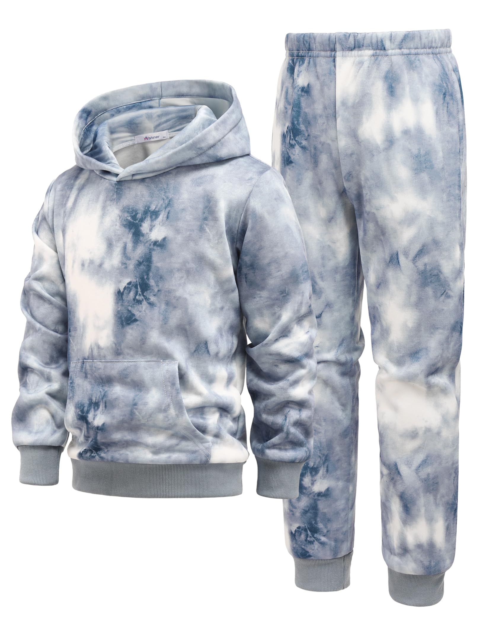 Arshiner Boys Athletic Sweatsuit Pullover Hoodie Sweatshirt and Joggers Set