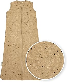 Meyco Schlafsack Rib Mini Spot, Babyschlafsack (Schlummersack, atmungsaktiv & feuchtigkeitsregulierend, 70 cm, 0.3 TOG, sicherer Sitz), Toffee Melange