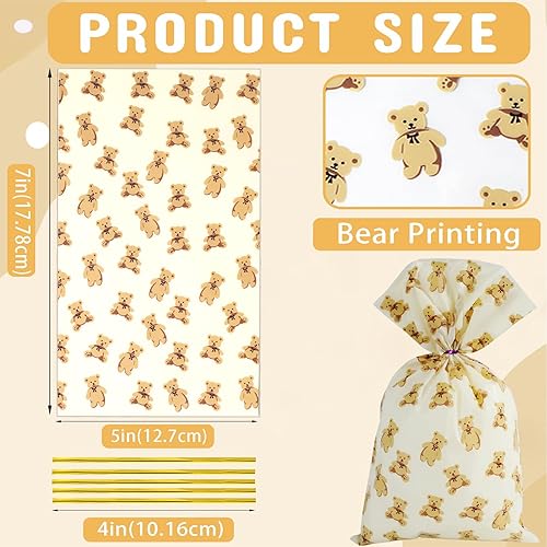 Miniatura 2 de LEOSINDA Bolsas de celofán, 100 bolsas de celofán de 7 x 12 pulgadas, bolsas de celofán para envolver regalos, embalaje de dulces, postres,