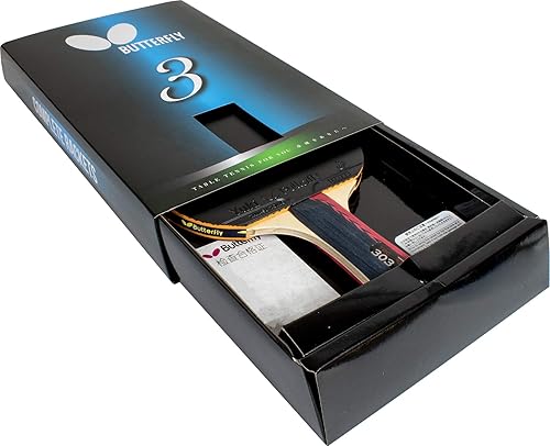 Butterfly 303 - Juego de raqueta de tenis de mesa con 1 pala de ping pong - 1 funda de ping pong - Caja de regalo - Aprobado por la ITTF