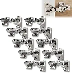 10x Dobradiça Baixa 35mm Reta C/Amortecedor Pistão Porta de Armário Cozinha Guarda Roupa Móveis de Madeira Caneco de 32mm Dobradisa Dobradica 35mm