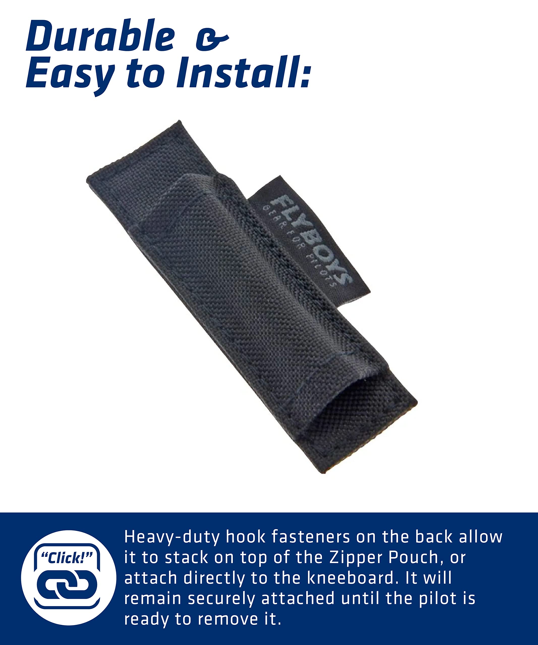 FLYBOYS Single Pen Holder - Heavy Duty Reversible Kneeboard - for Professional Pilots, General Aviation…